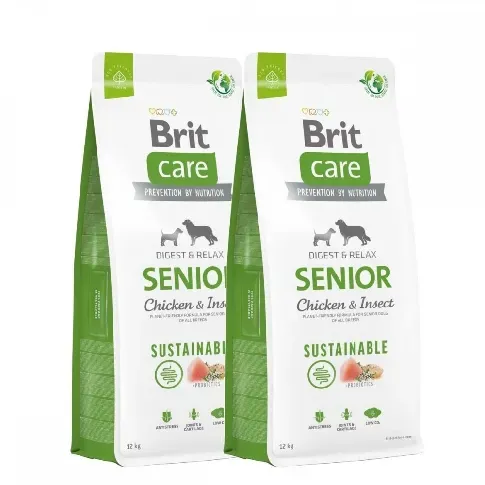 Bilde av best pris Brit Care Dog Senior Sustainable Chicken & Insect 2x12 kg Hund - Hundemat - Seniorfôr til hund