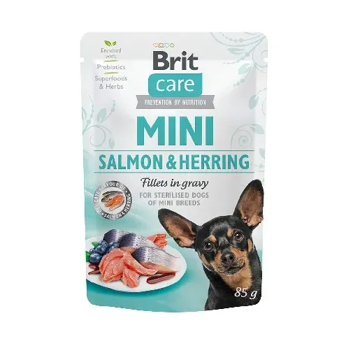 Bilde av best pris Brit Care Mini Laks & Sild i Saus 85 g Hund - Hundemat - Våtfôr