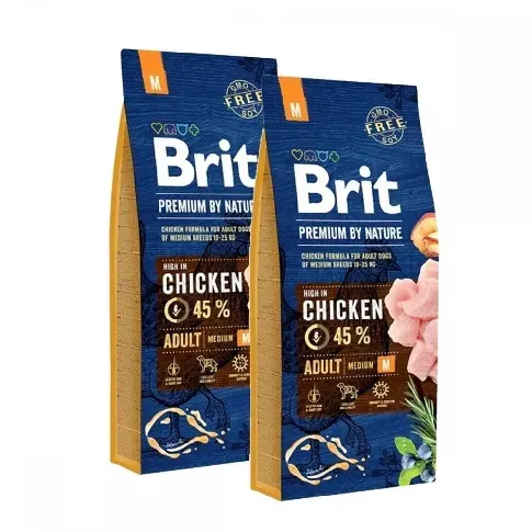 Bilde av best pris Brit Premium By Nature Dog Adult Medium Chicken 2x15 kg Hund - Hundemat - Tørrfôr