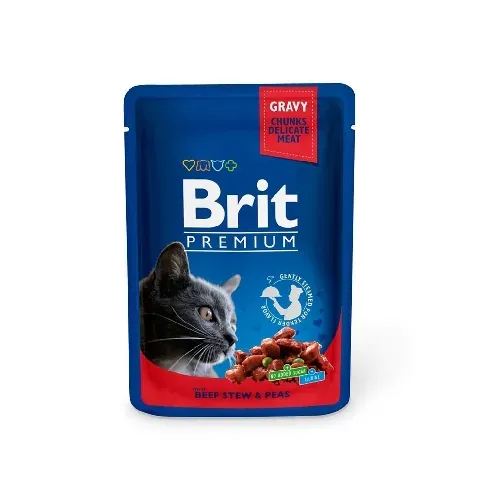 Bilde av best pris Brit Premium Porsjonsposer Med Biff & erter for Katter Katt - Kattemat - Våtfôr