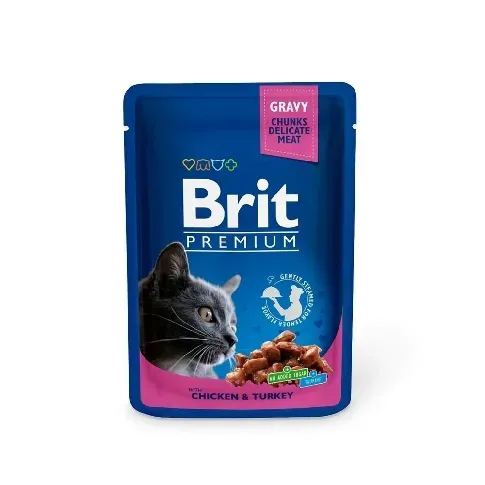 Bilde av best pris Brit Premium Porsjonsposer Med kylling & kalkun for Katter Katt - Kattemat - Våtfôr