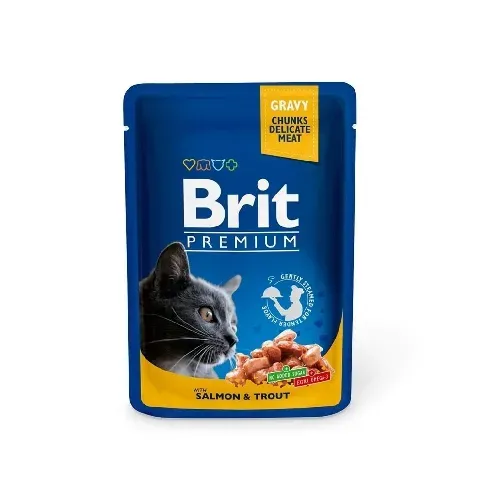 Bilde av best pris Brit Premium Porsjonsposer Med laks & Forell for Katter Katt - Kattemat - Våtfôr