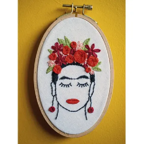 Bilde av best pris Broderipakke Bilde Frida Kahlo Strikking, pynt, garn og strikkeoppskrifter
