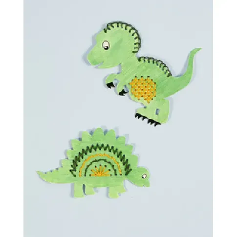 Bilde av best pris Broderipakke Dinosaurer 2-pk Strikking, pynt, garn og strikkeoppskrifter