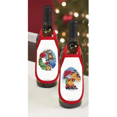 Bilde av best pris Broderipakke Flaskeforklær Juletider Strikking, pynt, garn og strikkeoppskrifter
