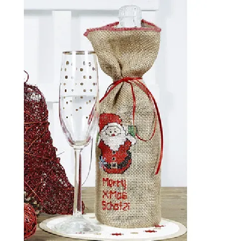 Bilde av best pris Broderipakke Flaskepose God jul Strikking, pynt, garn og strikkeoppskrifter