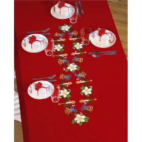 Bilde av best pris Broderipakke Middagsduk rød Strikking, pynt, garn og strikkeoppskrifter