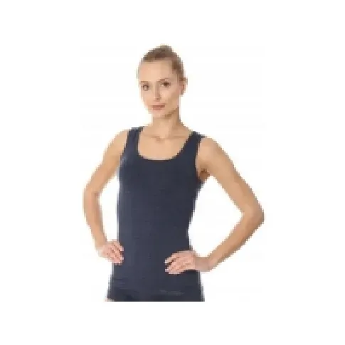 Bilde av best pris Brubeck TA10170 ermeløs T-skjorte for kvinner COMFORT WOOL mørke jeans XL Sport & Trening - Klær til idrett - Fitnesstøy