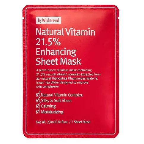 Bilde av best pris By Wishtrend Natural Vitamin 21.5% Enhancing Sheet Mask 23ml Hudpleie - Ansikt - Ansiktsmasker