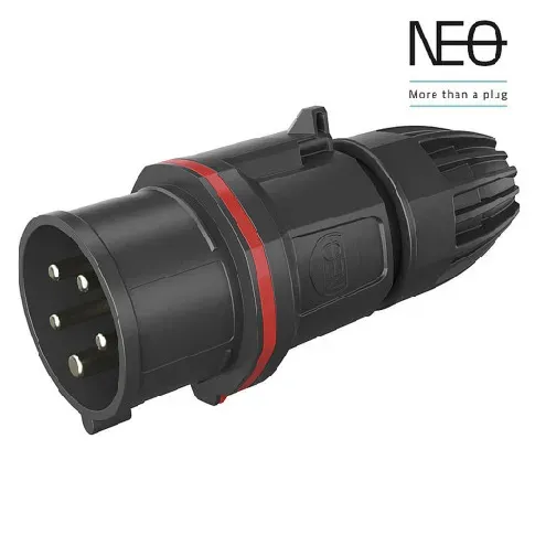 Bilde av best pris CEE Plugg Neo 16A 5P 400V rød, 6H med fjærklemme, IP54 Kontakt