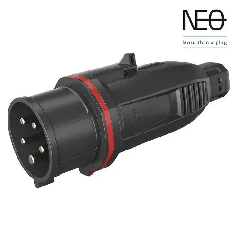 Bilde av best pris CEE Plugg Neo 16A 5P 400V rød, 6H med trekabel/fjærlås IP54 Kontakt