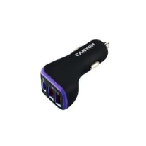 Bilde av best pris Canyon C-08, universal billader, 2x USB-A, 1xUSB-C 18W PD, Smart IC, LED, lilla - svart Tele & GPS - Batteri & Ladere - Billader