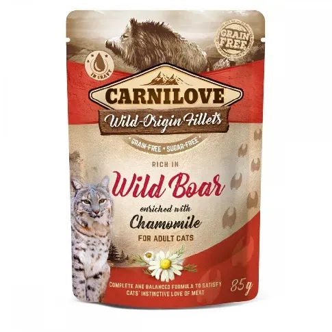 Bilde av best pris Carnilove Cat Adult Wild Boar & Chamomile 85 g Katt - Kattemat - Våtfôr