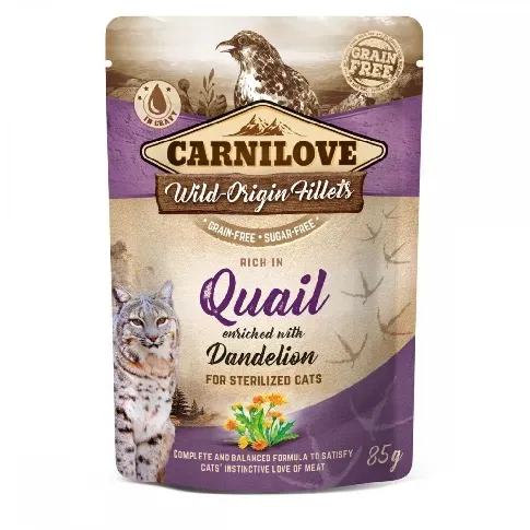 Bilde av best pris Carnilove Cat Sterilized Quail & Dandelion 85 g Katt - Kattemat - Våtfôr