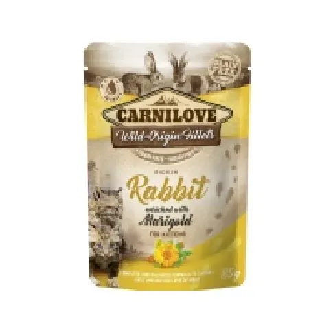 Bilde av best pris Carnilove cat pouch rich in Rabbit enriched w/Marigold 85g - (24 pk/ps) Kjæledyr - Katt - Snacks til katt