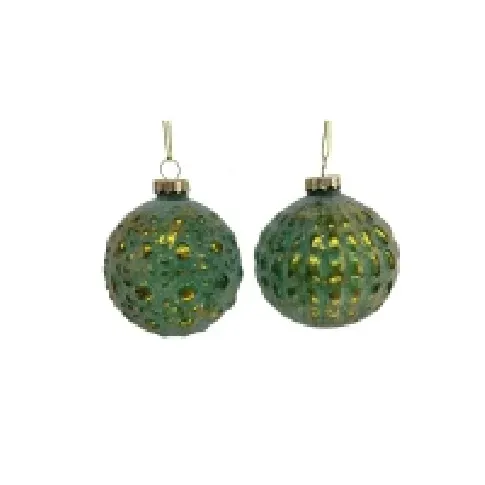 Bilde av best pris Christmas_To Glass Ornaments. Green/Gold. 8 Cm. 4 Pcs Belysning - Annen belysning - Julebelysning