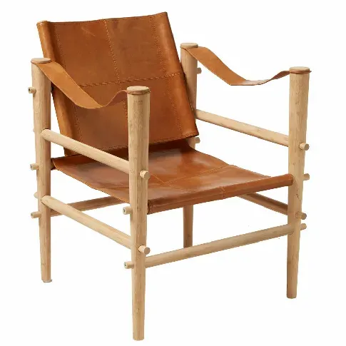 Bilde av best pris Cinas - Safari Chair - Bamboo and cognac leather (3155062) - Hjemme og kjøkken