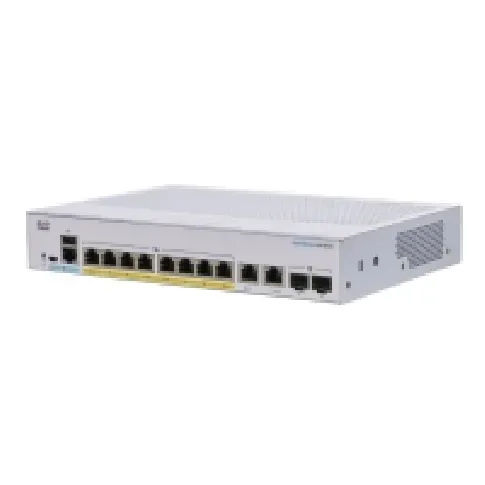 Bilde av best pris Cisco Business 250 Series CBS250-8FP-E-2G - Switch - L3 - smart - 8 x 10/100/1000 (PoE+) + 2 x kombo-SFP - rackmonterbar - PoE+ (120 W) PC tilbehør - Nettverk - Switcher