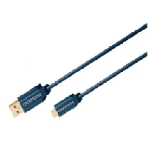 Bilde av best pris ClickTronic 1m USB 2.0 A-mini B m/m, 1 m, USB A, Mini-USB B, USB 2.0, Hankjønn/hankjønn, Blå PC tilbehør - Kabler og adaptere - Datakabler