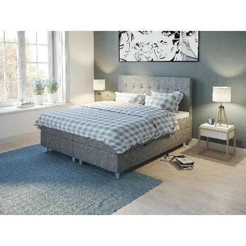 Bilde av best pris Comfort seng med oppbevaring 180x210 - lys grå