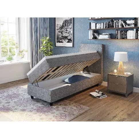 Bilde av best pris Comfort seng med oppbevaring 80x200 - lys grå