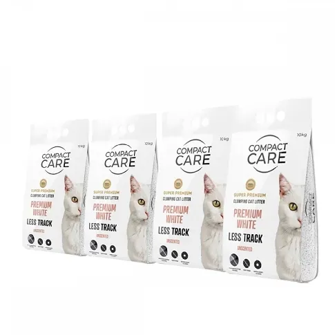 Bilde av best pris Compact Care Premium White Less Track 4x10kg Katt - Kattesand