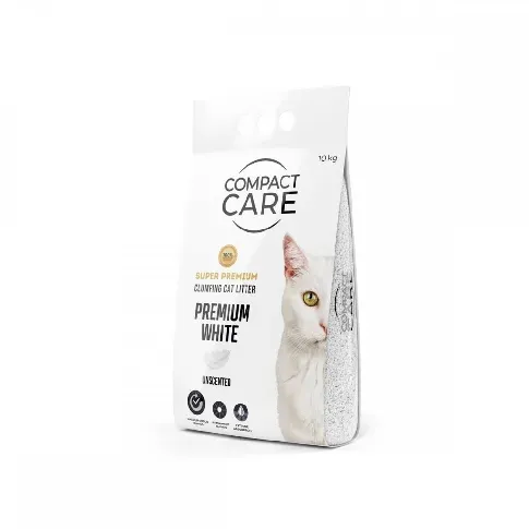 Bilde av best pris Compact Care Premium White Unscented 10 kg Katt - Kattesand