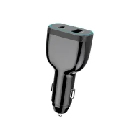 Bilde av best pris CoreParts - Bilstrømadapter - 63 watt - 5 A - Fast Charge, PD, QC 3.0 - 2 utgangskontakter (USB-type A, 24 pin USB-C) - svart Tele & GPS - Batteri & Ladere - Billader