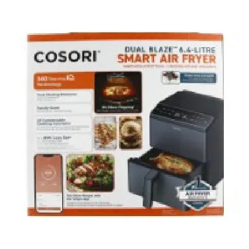 Bilde av best pris Cosori Dual Blaze Smart Air Fryer - CAF-P583S-KEUR - 6.4 Liter - Mørkegrå Kjøkkenapparater - Kjøkkenmaskiner - Air fryer