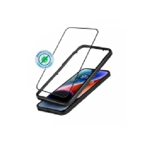 Bilde av best pris Crong antibakterielt 3D panserglass - 9H fullskjerm herdet glass iPhone 14 Pro + installasjonsramme Tele & GPS - Mobilt tilbehør - Diverse tilbehør