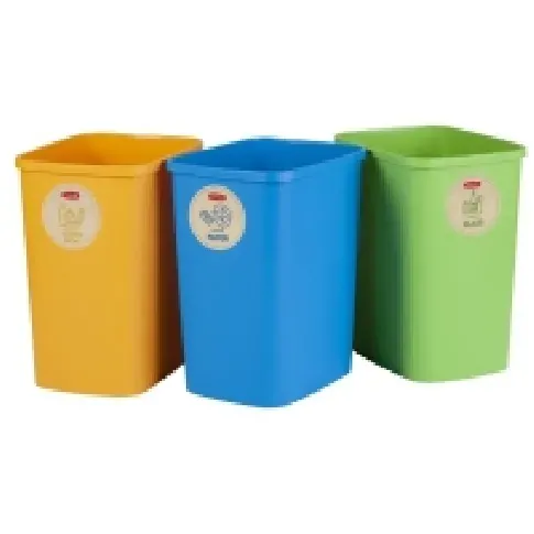 Bilde av best pris Curver avfallsbeholder for separering blå gul grønn (KE02174-999-13) Rengjøring - Avfaldshåndtering - Bøtter & tilbehør