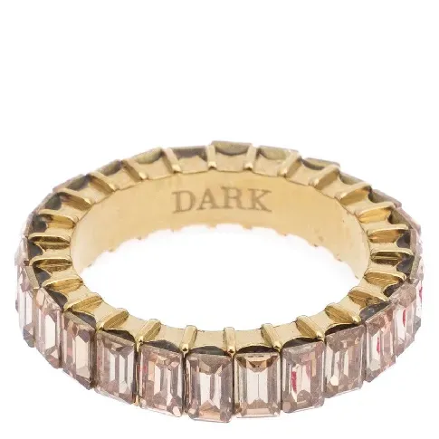 Bilde av best pris DARK Baguette Crystal Ring Champagne Size 1 Hjem & tilbehør - Smykker - Ringer