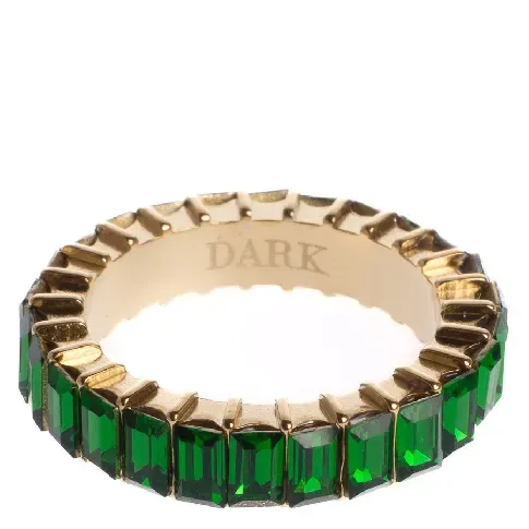 Bilde av best pris DARK Baguette Crystal Ring Green Size 1 Hjem & tilbehør - Smykker - Ringer