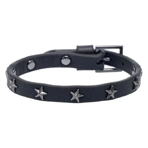Bilde av best pris DARK Leather Star Stud Bracelet Mini Black With Gun Hjem & tilbehør - Smykker - Armbånd