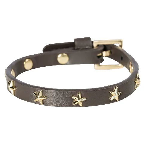 Bilde av best pris DARK Leather Star Stud Bracelet Mini Chocolate Brown Hjem & tilbehør - Smykker - Armbånd