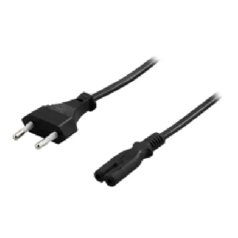 Bilde av best pris DELTACO DEL-109AA - Strømkabel - Europlug (hann) rett til IEC 60320 C7 rett - AC 250 V - 2.5 A - 1 m - svart PC tilbehør - Kabler og adaptere - Strømkabler