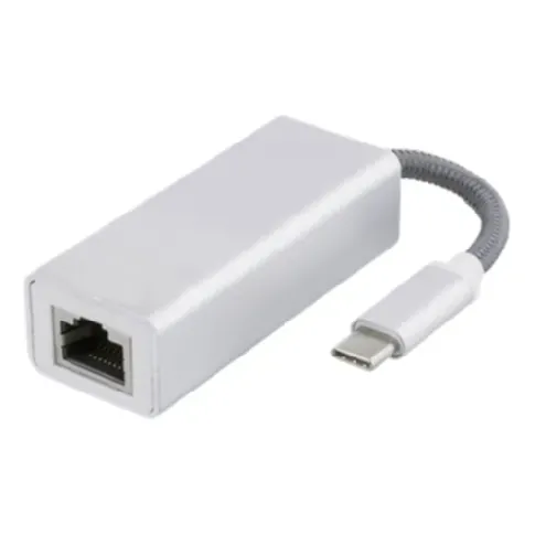 Bilde av best pris DELTACO DELTACO USB-C nettverksadapter, sølv Adaptere og omformere,Kablar