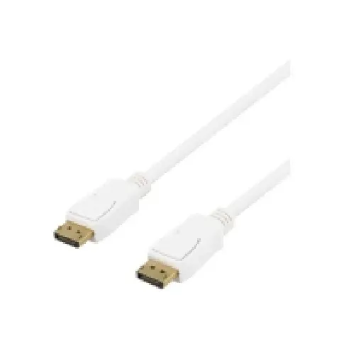 Bilde av best pris DELTACO DP-1021D - Skjermkabel - DisplayPort (hann) til DisplayPort (hann) - DisplayPort 1.2 - 2 m - hvit PC tilbehør - Kabler og adaptere - Videokabler og adaptere