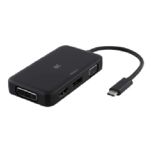 Bilde av best pris DELTACO USBC-MULTI - Ekstern videoadapter - USB-C 3.1 - DVI, HDMI, DisplayPort, VGA - sortering PC-Komponenter - Skjermkort & Tilbehør - USB skjermkort