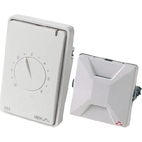 Bilde av best pris DEVIreg 233 termostat med romføler, hvit Tekniske installasjoner > Varme