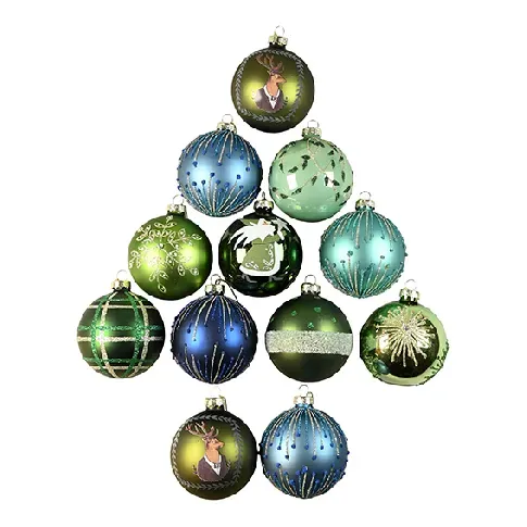 Bilde av best pris DGA - 12 pcs - Christmas Ornament box - Green/Blue (1131436) - Hjemme og kjøkken