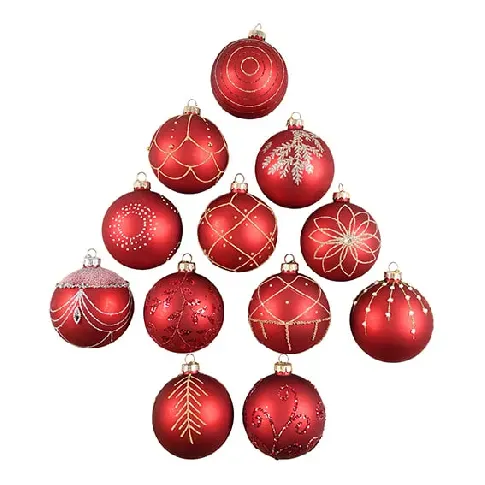 Bilde av best pris DGA - 12 pcs - Christmas Ornament box - Red (1131487) - Hjemme og kjøkken