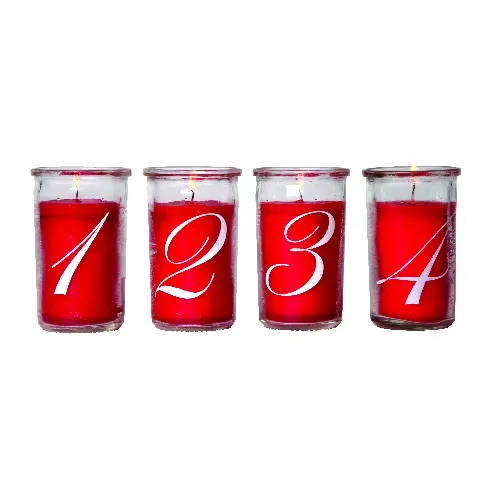 Bilde av best pris DGA - Advent Candles in glass - Red (12651008) - Hjemme og kjøkken