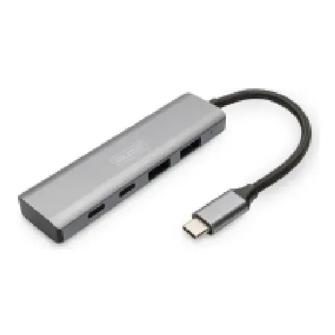 Bilde av best pris DIGITUS - Hub - USB-C, 4 port - 2 x USB + 2 x USB-C - stasjonær PC tilbehør - Kabler og adaptere - USB Huber