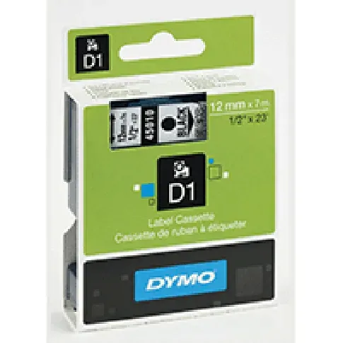 Bilde av best pris DYMO Merkebånd Dymo D1 12 mm, svart på gjennomsiktig Kontorrekvisita,Merking