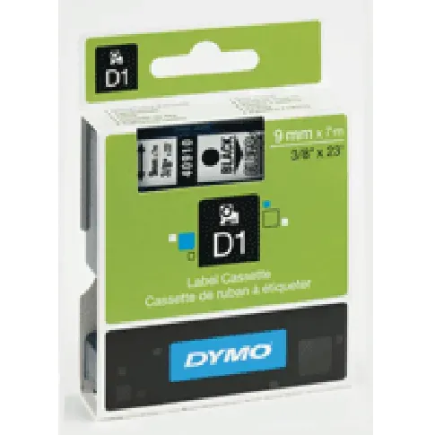 Bilde av best pris DYMO Merkebånd Dymo D1 9 mm, svart på gjennomsiktig Kontorrekvisita,Merking