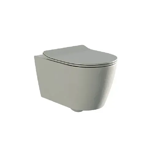 Bilde av best pris Dansani Calidris Toalett Creasani Porselen, Vegghengt, Inkl. Sete Mineral Grey Vegghengt toalett
