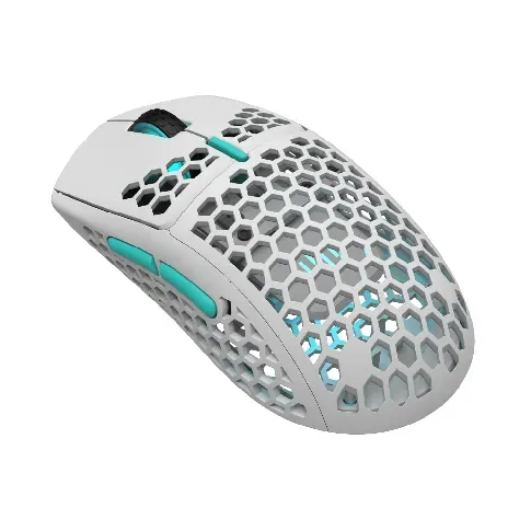 Bilde av best pris Dark Project ME4 Wireless mouse - White / Neon Blue - Datamaskiner