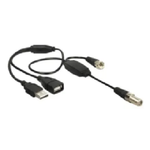 Bilde av best pris Delock - Antennekabel - F-kopling hann til F-kopling, USB (kun strøm) - 35 cm - koaksial - svart PC tilbehør - Kabler og adaptere - Skjermkabler