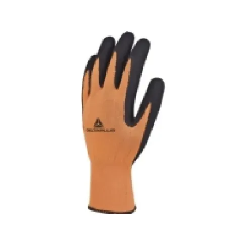 Bilde av best pris Delta Plus APOLLON strikkede hansker laget av fluorescerende polyester med lateksskumgrep oransje størrelse 8 (VV733OR08) Rengjøring - Rengjøringspdoukter - Rengjøringsmaskiner - Utstyr - Hansker